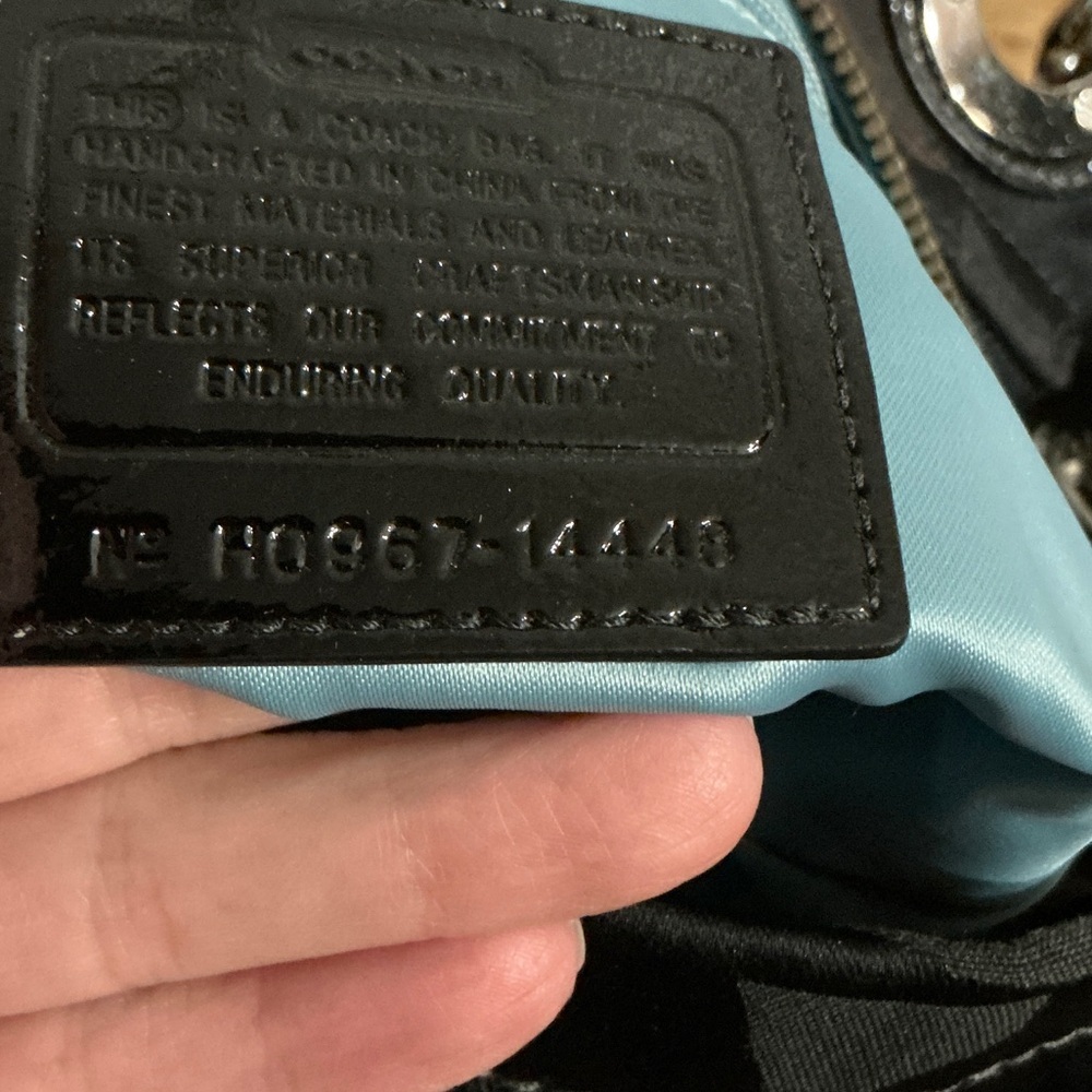 Coach Black Shoulder & Hand Bag with Scarf Detail - Picture 9 of 11